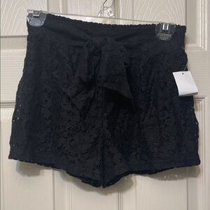 Charlotte Russe Black Lace High Waist Shorts
